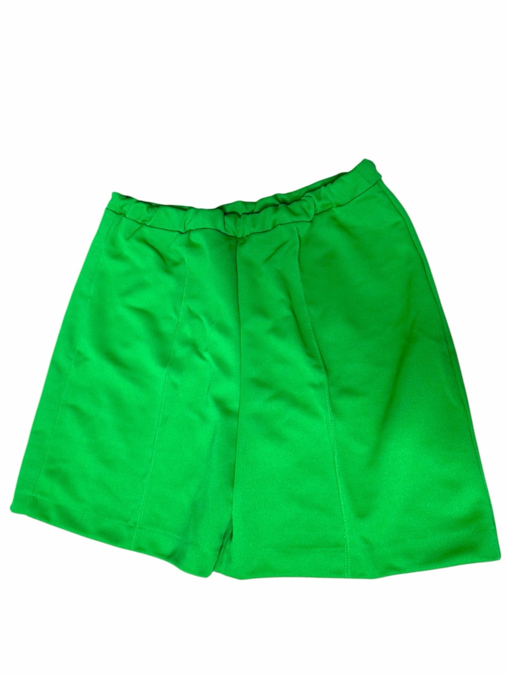 VTG 70s Kelly Green Polyester Disco Shorts High Waist Retro Mod Lounge Shorts 18